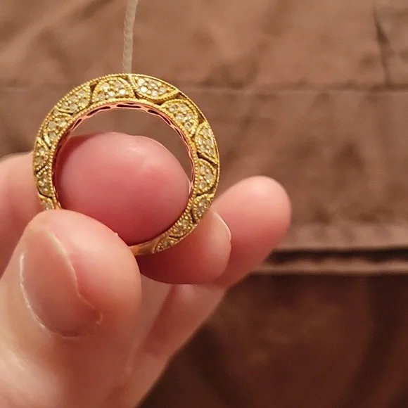 14K Yellow Gold 1 1/2 CTW Baguette & Round Diamond Ring Size 6 - Picture 4 of 5